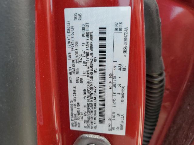 Photo 14 from auction – 2020 FORD ESCAPE SEL with VIN 1FMCU0H6XLUA06472