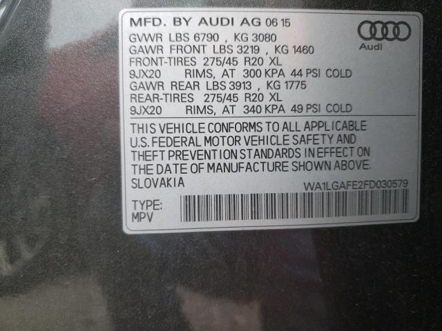 Photo 14 from auction – 2015 AUDI Q7 PREMIUM with VIN WA1LGAFE2FD030579