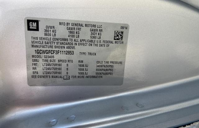 Photo 10 from auction – 2015 CHEVROLET EXPRESS G2 with VIN 1GCWGFCF3F1112853
