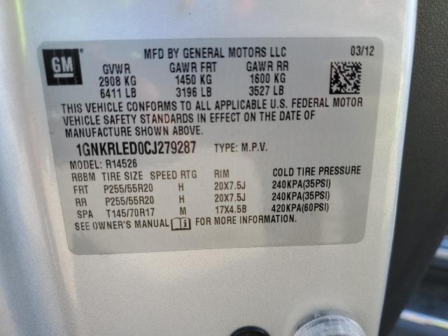 Zdjęcie 14 z aukcji – 2012 CHEVROLET TRAVERSE L z VIN 1GNKRLED0CJ279287