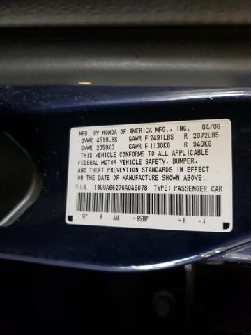 Photo 14 from auction – 2006 ACURA 3.2TL with VIN 19UUA66276A049078