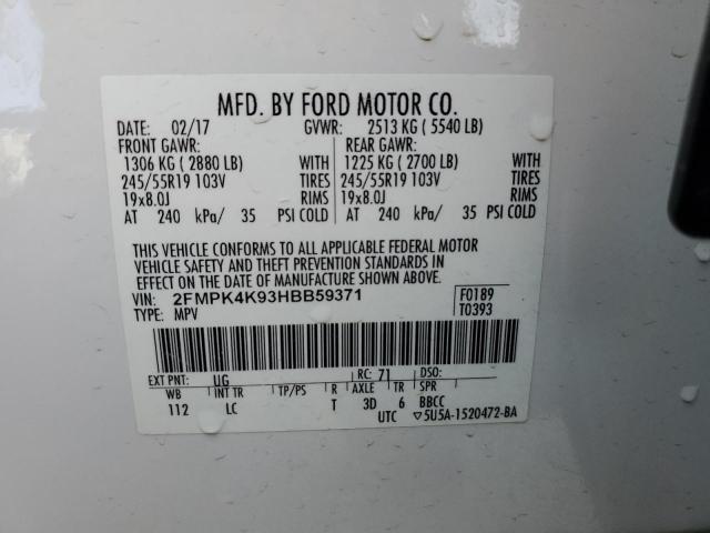 Photo 14 from auction – 2017 FORD EDGE TITAN with VIN 2FMPK4K93HBB59371