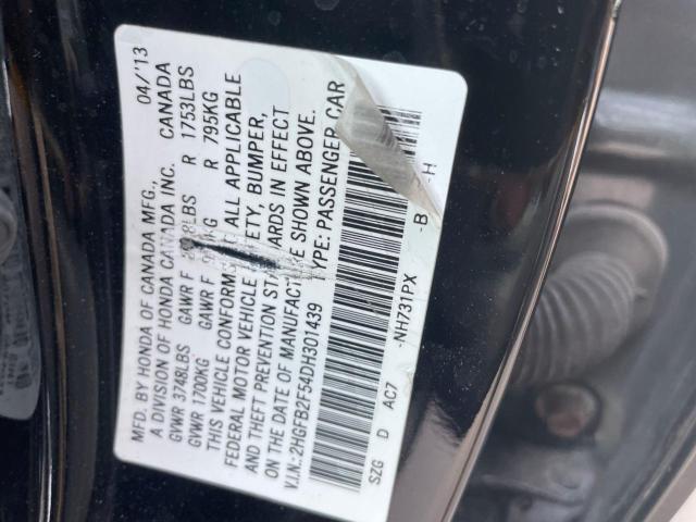 Photo 10 from auction – 2013 HONDA CIVIC LX with VIN 2HGFB2F54DH301439