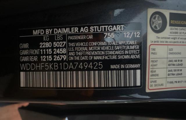 Photo 10 from auction – 2013 MERCEDES-BENZ E 350 with VIN WDDHF5KB1DA749425
