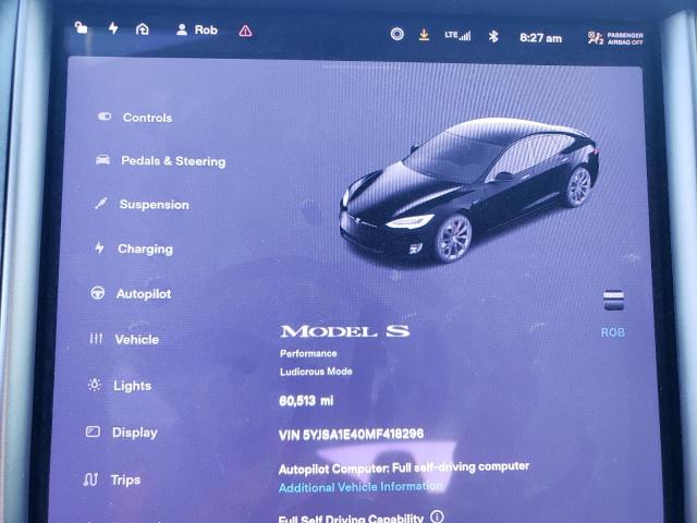 Photo 9 from auction – 2021 TESLA MODEL S with VIN 5YJSA1E40MF418296