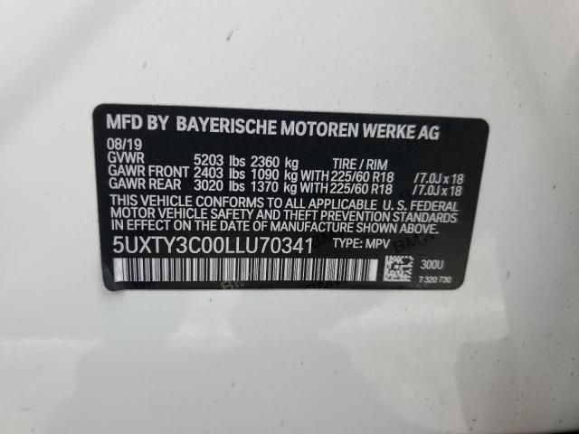 Photo 14 from auction – 2020 BMW X3 SDRIVE3 with VIN 5UXTY3C00LLU70341