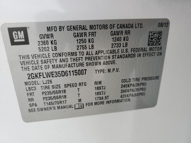 Фото 14 с аукциона – 2013 GMC TERRAIN SL с VIN 2GKFLWE35D6115007
