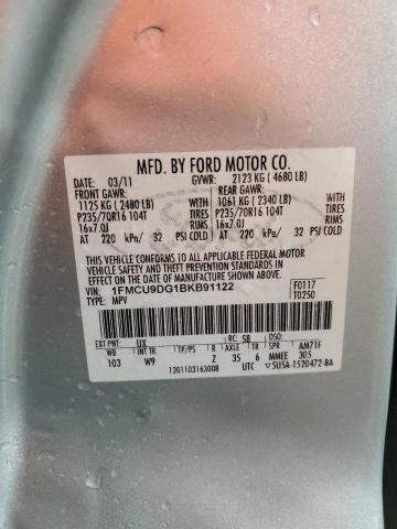 Photo 14 from auction – 2011 FORD ESCAPE XLT with VIN 1FMCU9DG1BKB91122