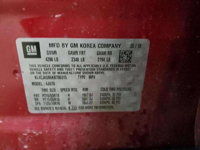 Photo 14 from auction – 2019 BUICK ENCORE PRE with VIN KL4CJASB6KB700315