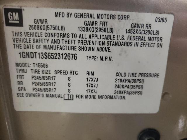 Photo 14 from auction – 2005 CHEVROLET TRAILBLAZE with VIN 1GNDT13S652312676