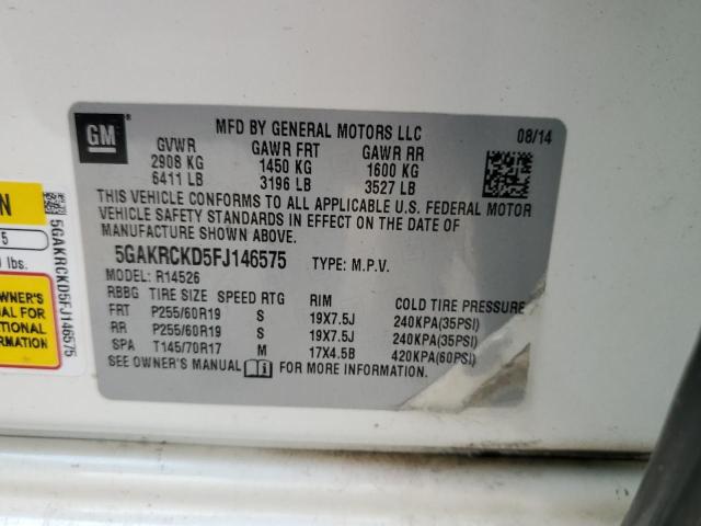 Photo 14 from auction – 2015 BUICK ENCLAVE with VIN 5GAKRCKD5FJ146575