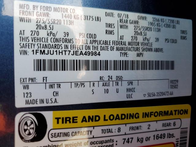 Photo 14 from auction – 2018 FORD EXPEDITION with VIN 1FMJU1HT7JEA49984