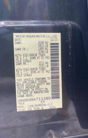 Photo 10 from auction – 2014 NISSAN FRONTIER S with VIN 1N6AD0EV0EN711380
