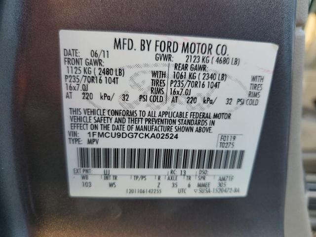 Photo 14 from auction – 2012 FORD ESCAPE with VIN 1FMCU9DG7CKA02524