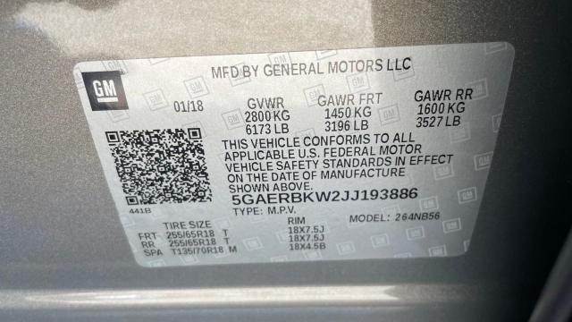Photo 10 from auction – 2018 BUICK ENCLAVE ES with VIN 5GAERBKW2JJ193886