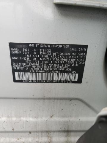 Photo 14 from auction – 2019 SUBARU ASCENT PRE with VIN 4S4WMACD3K3402496