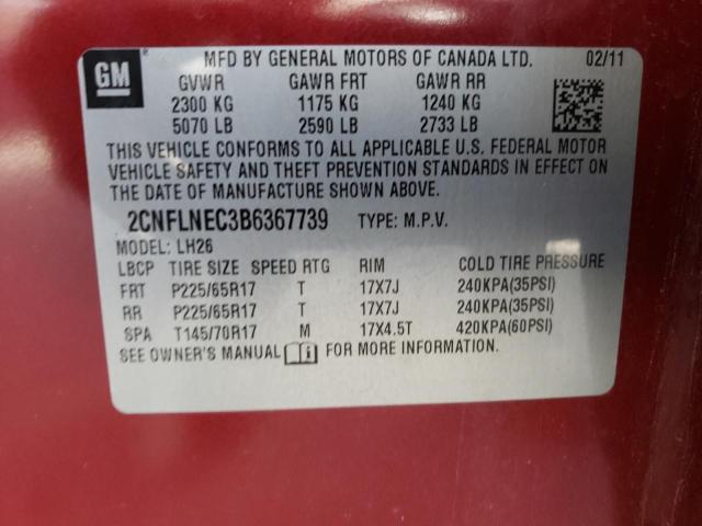 Photo 14 from auction – 2011 CHEVROLET EQUINOX LT with VIN 2CNFLNEC3B6367739