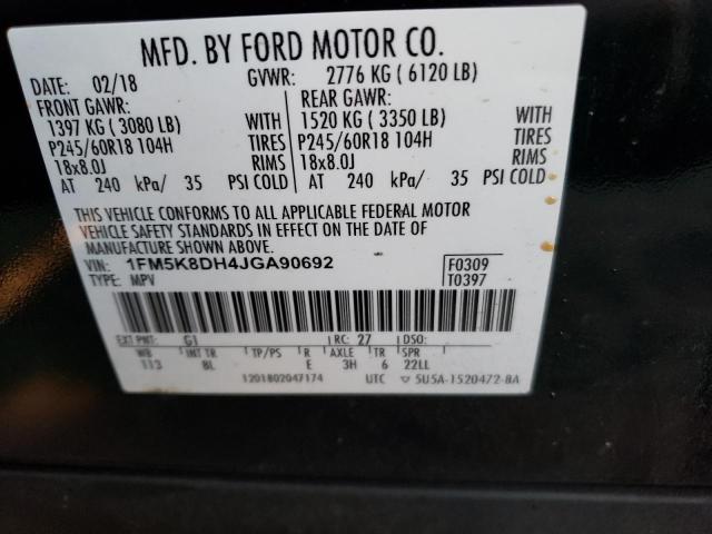 Photo 14 from auction – 2018 FORD EXPLORER X with VIN 1FM5K8DH4JGA90692