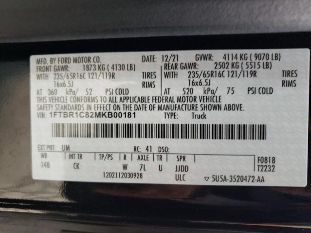 Photo 14 from auction – 2021 FORD TRANSIT T- with VIN 1FTBR1C82MKB00181