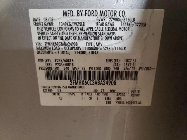Photo 14 from auction – 2010 FORD FLEX SEL with VIN 2FMHK6CC3ABA24908