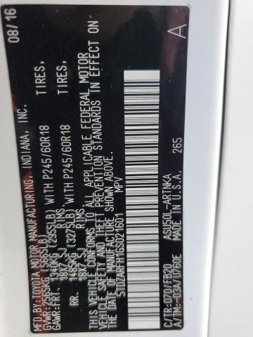 Photo 14 from auction – 2016 TOYOTA HIGHLANDER with VIN 5TDZARFH1GS021601