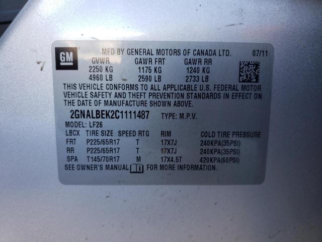 Photo 14 from auction – 2012 CHEVROLET EQUINOX LS with VIN 2GNALBEK2C1111487