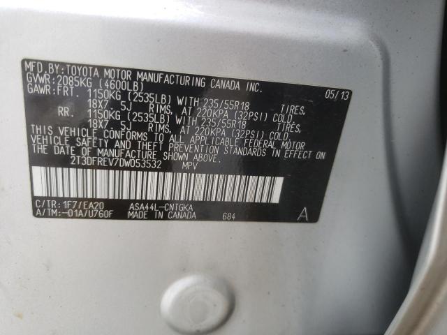 Photo 14 from auction – 2013 TOYOTA RAV4 LIMIT with VIN 2T3DFREV7DW053532