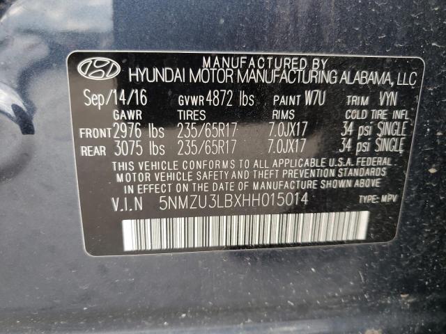 Photo 14 from auction – 2017 HYUNDAI SANTA FE S with VIN 5NMZU3LBXHH015014