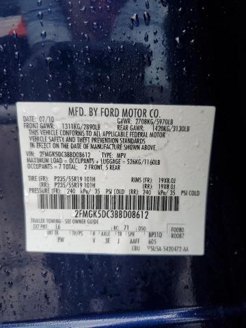 Photo 14 from auction – 2011 FORD FLEX LIMIT with VIN 2FMGK5DC3BBD08612