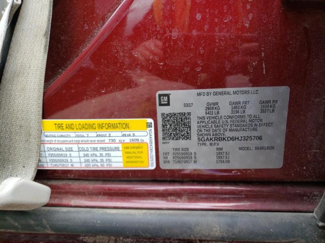 Photo 14 from auction – 2017 BUICK ENCLAVE with VIN 5GAKRBKD6HJ325706