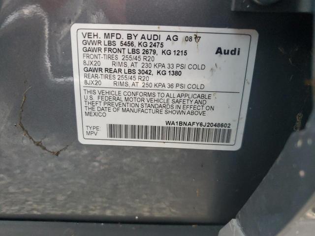 Photo 14 from auction – 2018 AUDI Q5 PREMIUM with VIN WA1BNAFY6J2048602