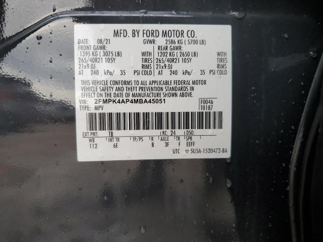 Photo 14 from auction – 2021 FORD EDGE ST with VIN 2FMPK4AP4MBA45051