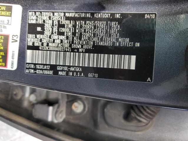 Photo 14 from auction – 2010 TOYOTA VENZA with VIN 4T3ZK3BB8AU027445