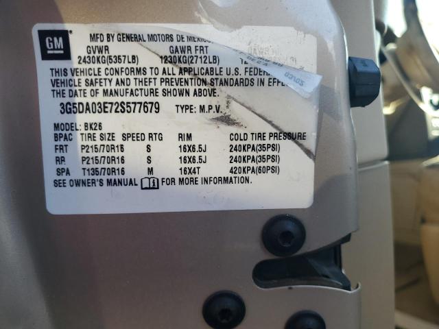 Photo 14 from auction – 2002 BUICK RENDEZVOUS with VIN 3G5DA03E72S577679