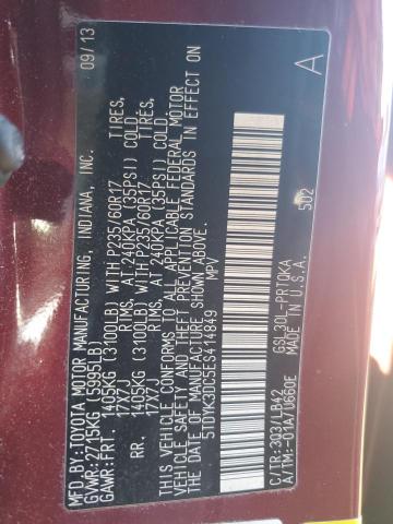Photo 14 from auction – 2014 TOYOTA SIENNA XLE with VIN 5TDYK3DC5ES414849
