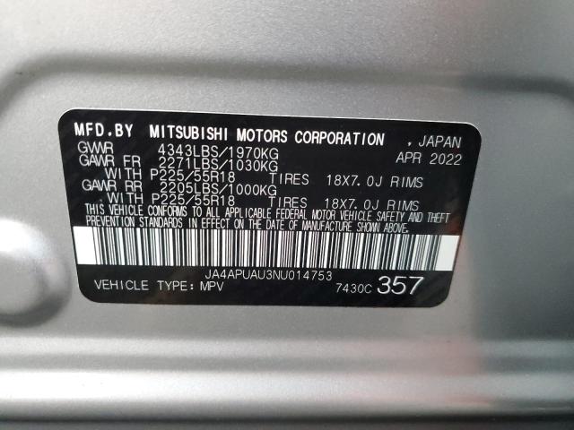 Photo 14 from auction – 2022 MITSUBISHI OUTLANDER with VIN JA4APUAU3NU014753