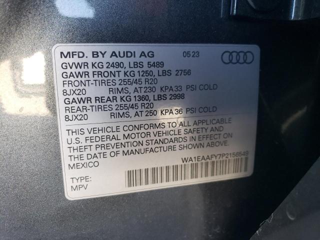 Photo 14 from auction – 2023 AUDI Q5 PREMIUM with VIN WA1EAAFY7P2156549