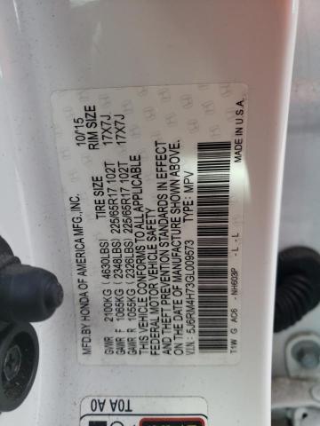 Photo 14 from auction – 2016 HONDA CR-V EXL with VIN 5J6RM4H73GL009573