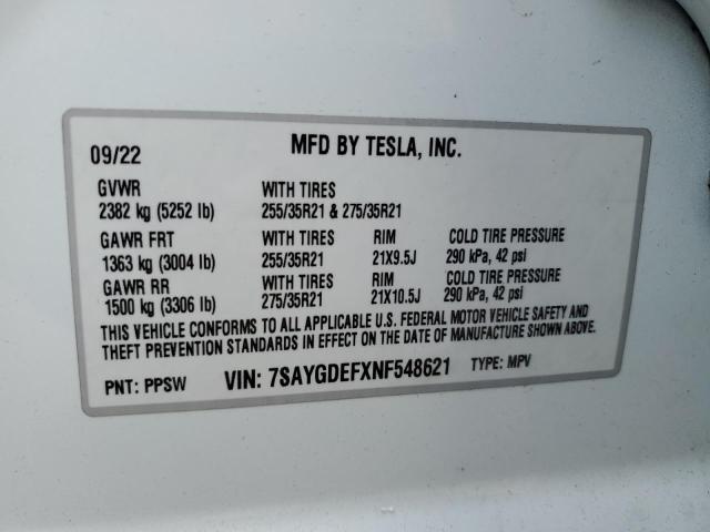 Photo 14 from auction – 2022 TESLA MODEL Y with VIN 7SAYGDEFXNF548621
