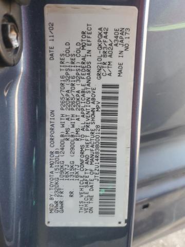 Photo 14 from auction – 2003 TOYOTA 4RUNNER SR with VIN JTEZU14R838000128