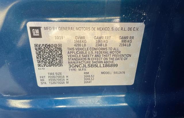 Photo 10 from auction – 2020 CHEVROLET TRAX 1LT with VIN 3GNCJLSB5LL186899