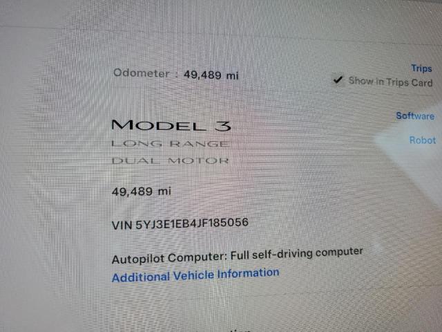 Photo 9 from auction – 2018 TESLA MODEL 3 with VIN 5YJ3E1EB4JF185056