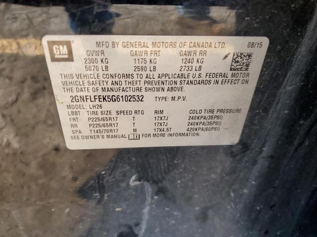 Photo 14 from auction – 2016 CHEVROLET EQUINOX LT with VIN 2GNFLFEK5G6102532