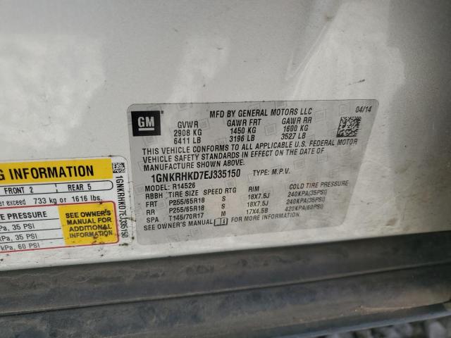 Photo 14 from auction – 2014 CHEVROLET TRAVERSE L with VIN 1GNKRHKD7EJ335150