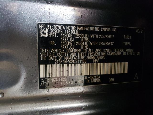 Photo 14 from auction – 2021 TOYOTA RAV4 LE with VIN 2T3F1RFVXMC211160