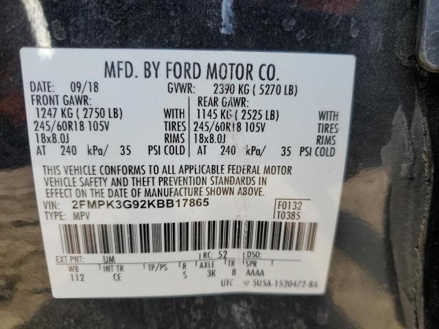 Photo 14 from auction – 2019 FORD EDGE SE with VIN 2FMPK3G92KBB17865