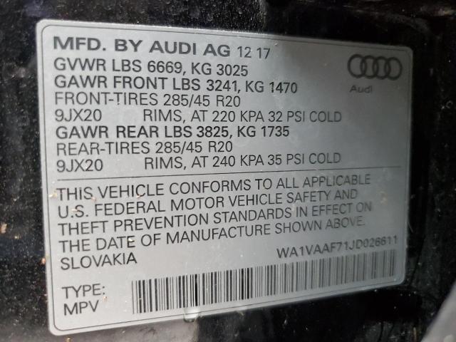 Photo 14 from auction – 2018 AUDI Q7 PRESTIG with VIN WA1VAAF71JD026611