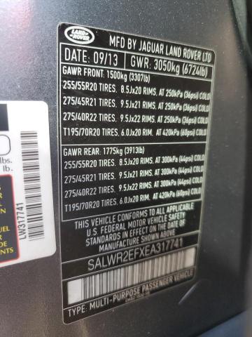 Photo 14 from auction – 2014 LAND ROVER RANGE ROVE with VIN SALWR2EFXEA317741