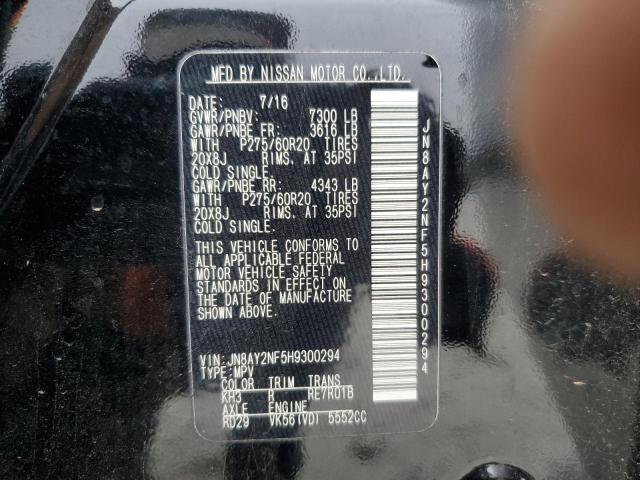 Photo 14 from auction – 2017 NISSAN ARMADA PLA with VIN JN8AY2NF5H9300294