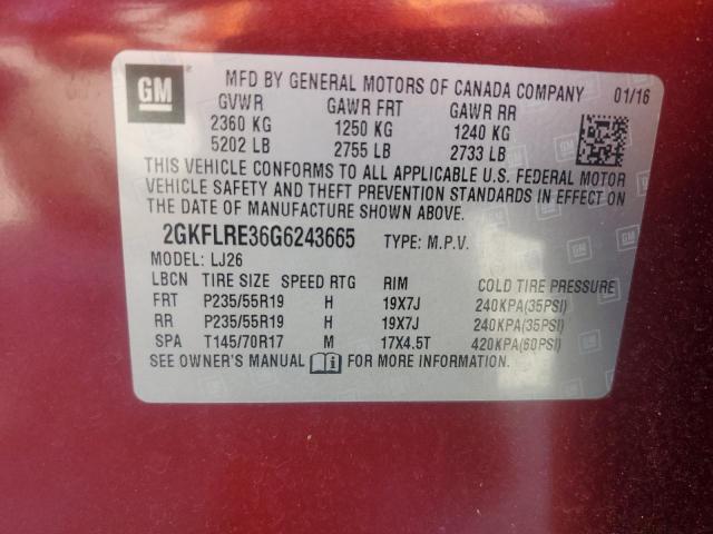 Photo 14 from auction – 2016 GMC TERRAIN DE with VIN 2GKFLRE36G6243665